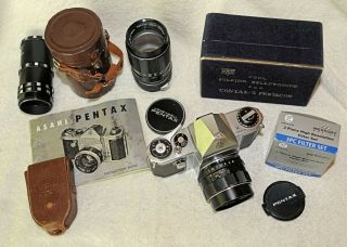 Rare 1958 Asahi Pentax,  2 Lenses & Many Accessories