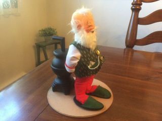 Vintage Annalee Large (12.  5 ") Santa Claus Doll Warming Up /pot Belly Stove - Euc