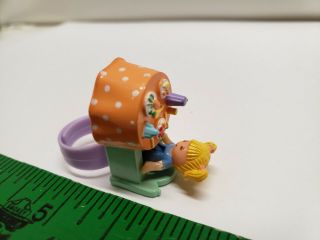 EUC 100 Complete Vintage Polly Pocket Tiny Tina ' s Dinner Time Ring 1989 (Peach) 2