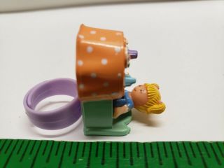 EUC 100 Complete Vintage Polly Pocket Tiny Tina ' s Dinner Time Ring 1989 (Peach) 3