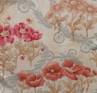 Piece Late 19th Century French Fine Linen Cotton,  Poppies 454