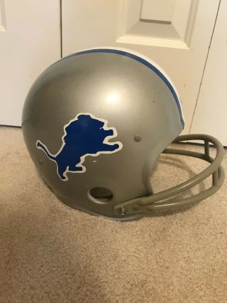 Rare Vintage Detroit Lions Full Size Helmet Size Small Rawlings 8 - 83 Silver/blue