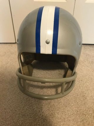 RARE VINTAGE DETROIT LIONS FULL SIZE HELMET SIZE SMALL RAWLINGS 8 - 83 SILVER/BLUE 2