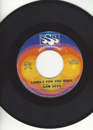 Rare Northern Soul - Sam Dees - " Lonely For You Baby " - Sss Inter.  -