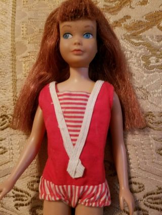 Vintage Mattel S/l Skipper Doll 1960s Titan Red Hair Barbie 