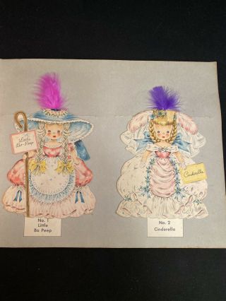Vtg 1948 Hallmark Paper Dolls Cards Complete Book With All 16 Dolls Cinderella 3