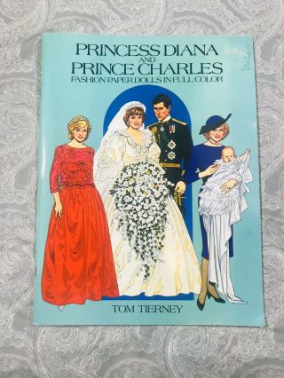 Princess Diana & Prince Charles Royal Fashion Paper Dolls Book Tierney 