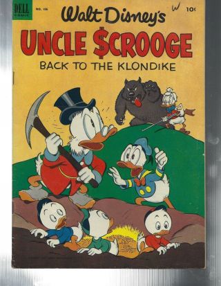 1953 No.  456 Dell Comic Walt Disney Uncle Scrooge 10 Cents Rare