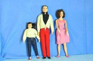 Vintage Remco 3 Littlechap Family Dolls Dr.  John,  Libby & Judy