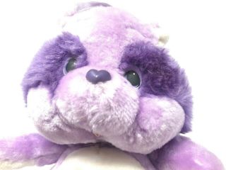 Kenner Care Bears Cousins Vintage 1984 Purple Raccoon Bright Heart Plush Toy 2