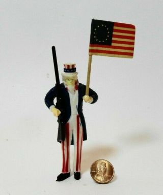 1:12 scale Dollhouse miniature UNIQUE 2nd Amendment Gun Toting Uncle Sam & Flag 2