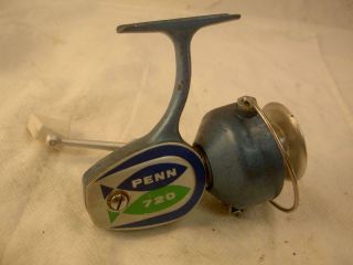 Old Vintage Penn Spinning Fishing Reel 720 4 Lure Bait Tackle Box Usable