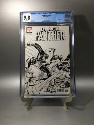 Black Panther 1 Cgc 9.  8 Kirby Remastered 1:1000 B&w Sketch Variant Rare