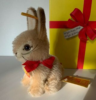 Vintage Steiff Timmy Rabbit Miniature Plush Mohair 5 1/2 
