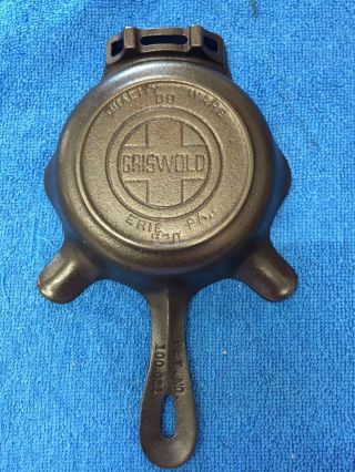 Antique Quality Ware Cast Iron Griswold 570 Erie Pa Ashtray Pan W/ Match Holder