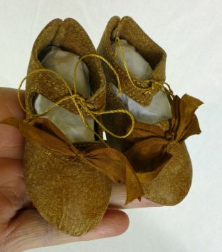 85mm LEATHER SHOES for ANTIQUE DOLL,  