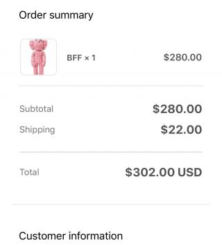 Kaws BFF Pink Open Edition Confirmed Order 2