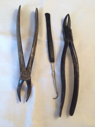 (4) Antique Dental Tools.  Lt 3