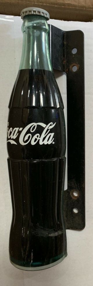 Rare Vintage Coca Cola Soda Pop Bottle Door Push Pull Handle Sign with bracket 3