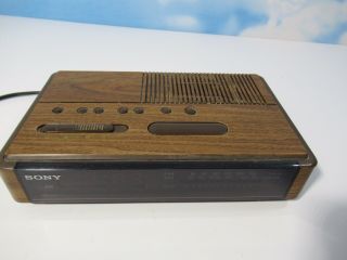 Vintage Sony Dream Machine Dual Alarm Clock Radio Icf - C400 Wood Grain Woody G3