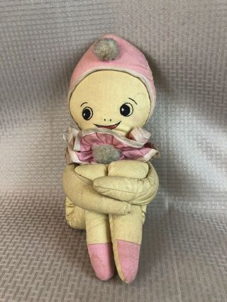Antique Kewpie Cloth Stuffed Doll With Googley Eyes And Cuddle Legs