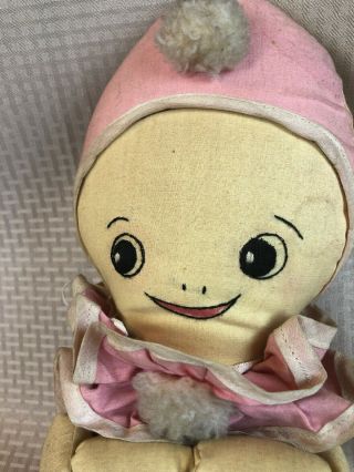 Antique Kewpie Cloth Stuffed Doll With Googley Eyes And Cuddle Legs 2