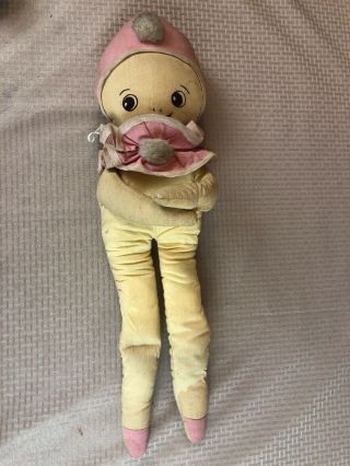 Antique Kewpie Cloth Stuffed Doll With Googley Eyes And Cuddle Legs 3