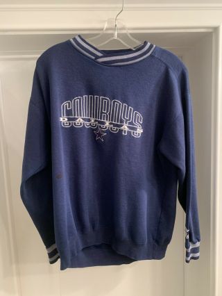 Vintage Starter Dallas Cowboys Crewneck Sweatshirt Nfl Rare Vtg
