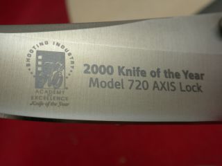 RARE BENCHMADE 720 AXIS KNIFE NO BOX 1 OF 100 2000 KNIFE OF THE YEAR 3