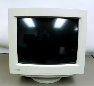 Rare Mitsubishi 1600x1200 Video Monitor Fr8905skhk Diamond Scan 20h Gaming Crt