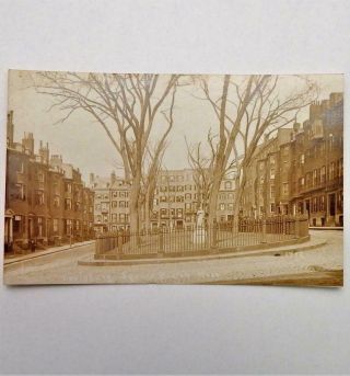 Antique Real Photo Postcard View Of Louisburg Square Boston Massachusetts Rppc