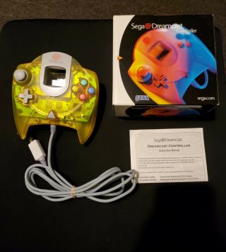 Sega Dreamcast Controller Oem Translucent Yellow Hkt - 7700 Rare