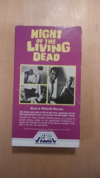 Night of the Living Dead 1968 RARE 1982 MEDIA VHS George Romero Zombie Horror 2