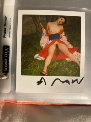 Araki Nobuyoshi Polaroid Signed Very Rare Nude Kaori In Kimono With Dinosaur