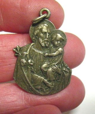 Antique Sterling Silver Religious Pendant Charm Made In Germany 5.  3 Grams