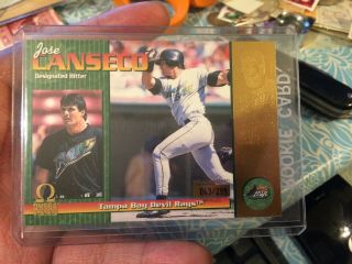 Jose Canseco 1999 Pacific Omega Gold Foil Ser 63/299 Rare Rays Insert
