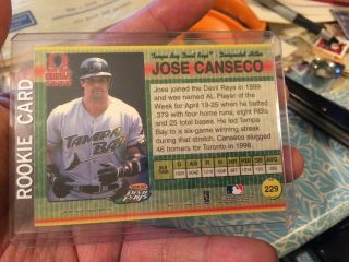 JOSE CANSECO 1999 PACIFIC OMEGA Gold FOIL SER 63/299 RARE RAYS insert 2