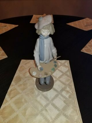 Rare Nao By Lladro Figurine " Artist Boy With Palette " 295.