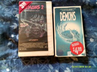 Demons 1 & 2 Set Vhs Video Rare Horror / Slasher Dario Argento