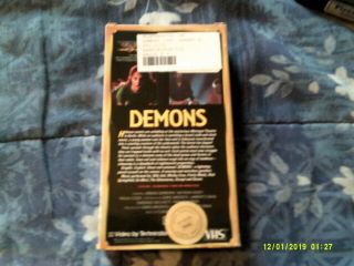 Demons 1 & 2 Set VHS Video RARE Horror / Slasher Dario Argento 3