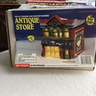 Accents Unlimited Wee Crafts " Antique Store " 21579 Ready To Paint Open Box