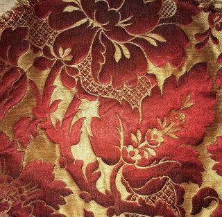 Mid 19th Century French Heavy Silk Floral Brocade 433