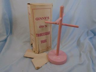 Vintage Vogue Doll Ginny Pink Wood Trousseau Tree Coat Rack Box
