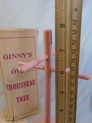 Vintage VOGUE Doll GINNY Pink Wood Trousseau Tree Coat Rack Box 3