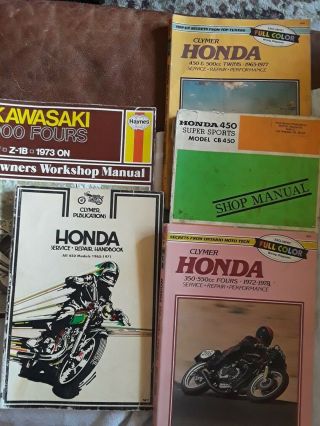 Vintage Japanese Motorcycle Honda Kawasaki Workshop Manuals
