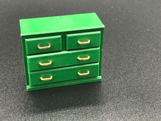 Calico Critters Vintage Sylvanian Families Tomy Furniture Green Chest Of Drawers