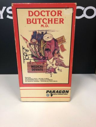 Dr Butcher Md Vhs Rare Horror Gore Zombies Cannibals Paragon Video Productions