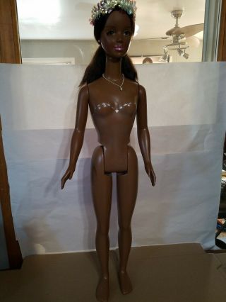 Mattel My Life Size Barbie Girl Black Doll Blonde 38”