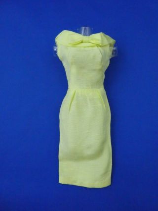 Early Vintage Barbie - Pak Yellow Silk Sheath - Vgc