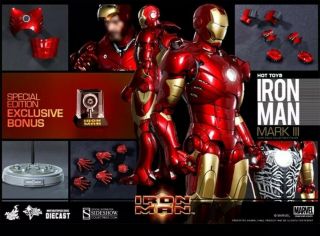 Hot Toys 1/6 Iron Man Mms256d07 Die - Cast Mark Iii Mk3 Figure W/arc Reactor Nib
